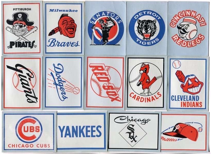 1960 Fleer Team Logo Decals 14 Different