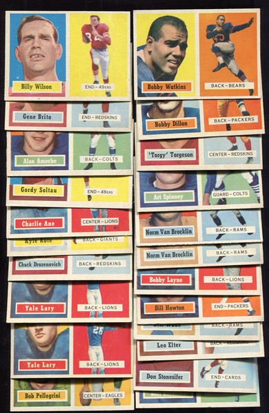 1957 Topps Football Lot of 50 Assorted w/HOFers