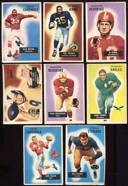 1955 Bowman Football Lot of 8 Different 