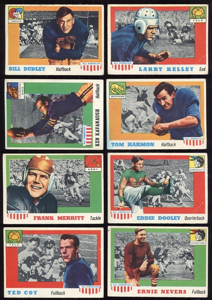 1955 Topps All-American Football Lot of 8 Different w/Several SPs
