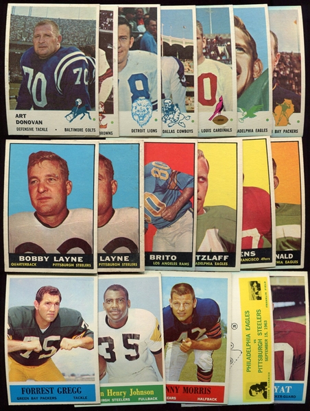1960s Topps, Fleer & Philadelphia Football Lot of 27 w/HOFers