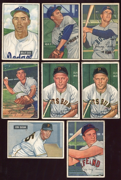 1951 & 1952 Bowman Lot of 8 