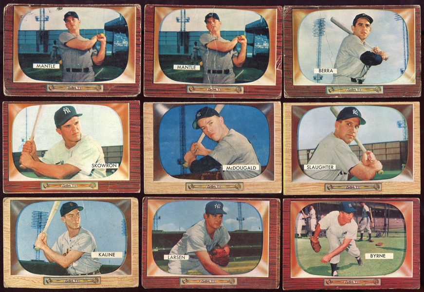 1955 Bowman Baseball Lot w/2 Mantles & Many More Stars