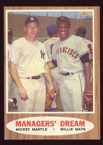 1962 Topps #18 Managers Dream Mantle/Mays Ex-
