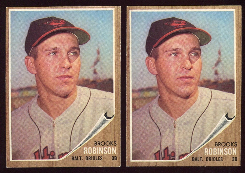 1962 Topps #45 Brooks Robinson Lot of 2 Ex Cards