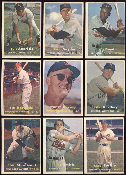1957 Topps Lot of 26 Different VG - EX w/HOFers & 3rd Series