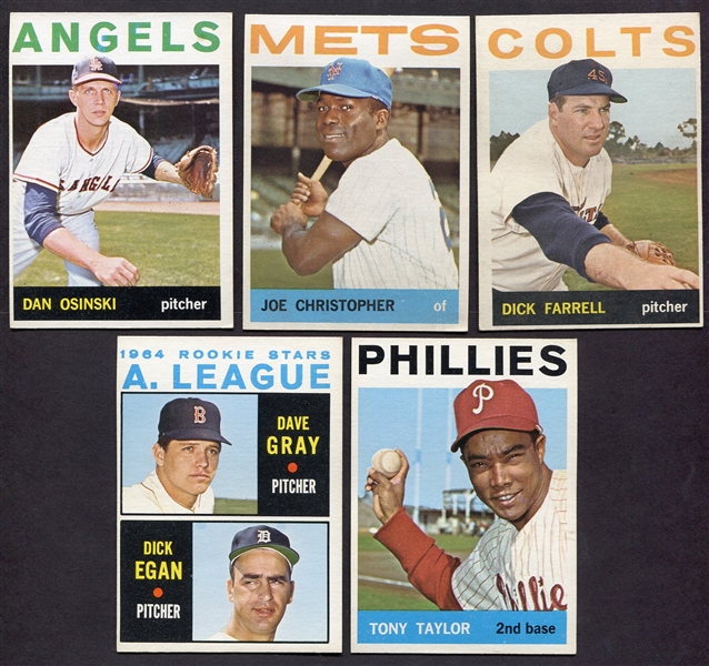 1964 Topps High Number Lot of 5 Different Nrmt Cards
