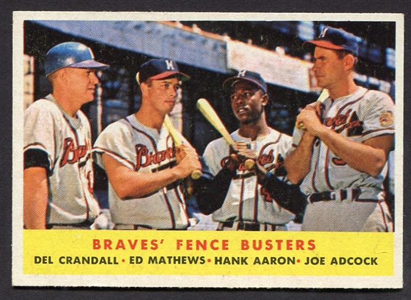 1958 Topps #351 Braves Fence Busters Exmt+