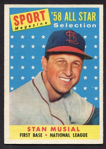 1958 Topps #476 Stan Musial All-Star Exmt