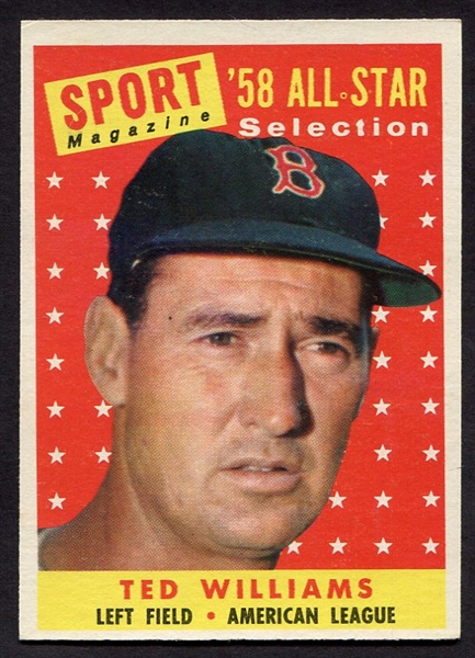 1958 Topps #485 Ted Williams All-Star Exmt