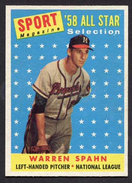 1958 Topps #494 Warren Spahn All-Star Exmt+