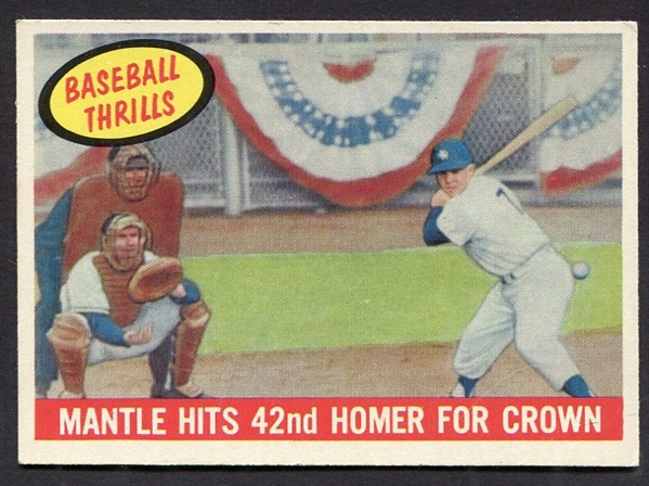 1959 Topps #461 Mantles Hits 42nd Homer Exmt