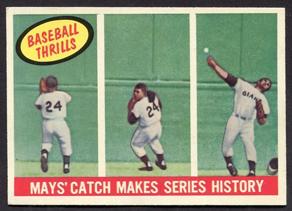 1959 Topps #464 Mays Catch Makes Series History Exmt+