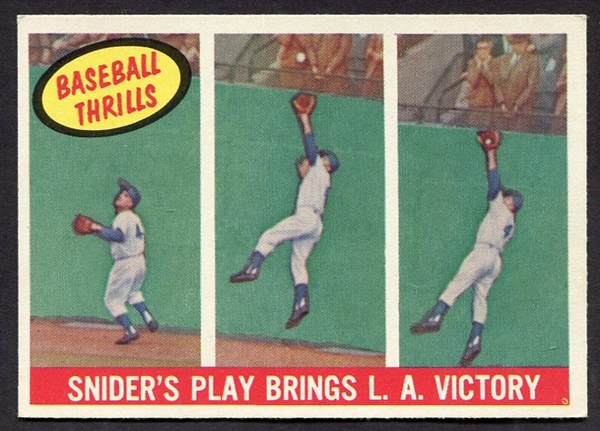 1959 Topps #468 Sniders Play Brings L.A. Victory Exmt+