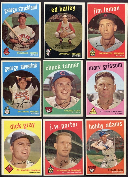 1959 Topps Lot of 18 Different Gray Back Cards 