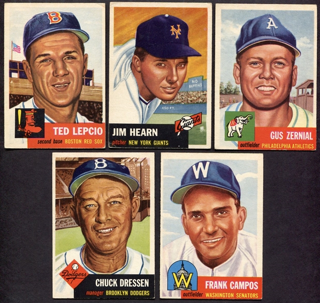 1953 Topps Lot of 5 Different VG - EX