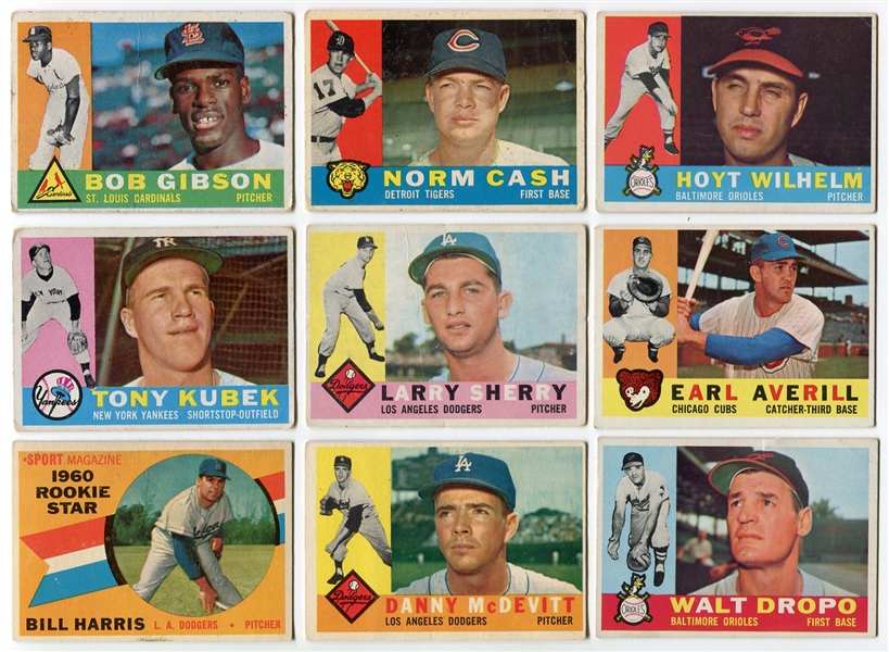 1960 Topps Lot of 11 Mostly Stars With Gibson