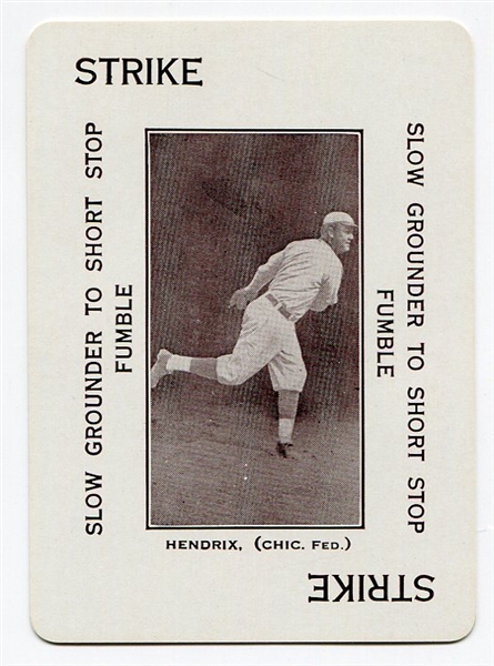 WG4 Polo Grounds Game Card Claude Hendrix Chicago Federal League NRMT
