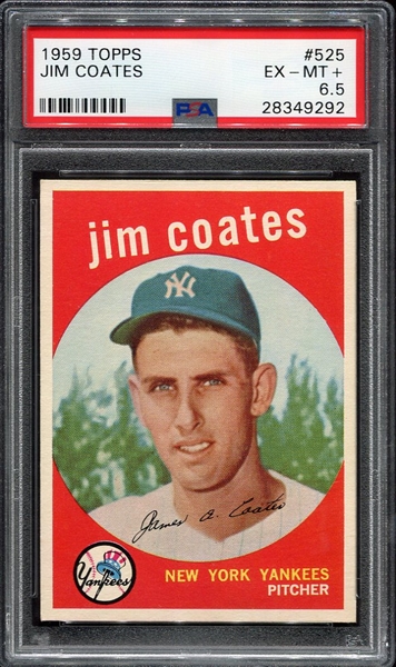 1959 Topps #525 Jim Coates New York Yankees PSA 6.5