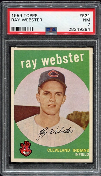 1959 Topps #531 Ray Webster Cleveland Indians PSA 7