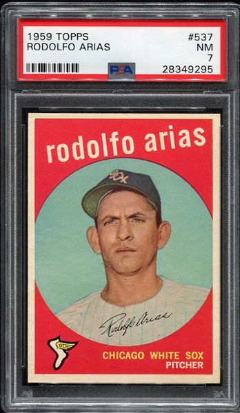 1959 Topps #537 Rodolfo Arias Chicago White Sox PSA 7