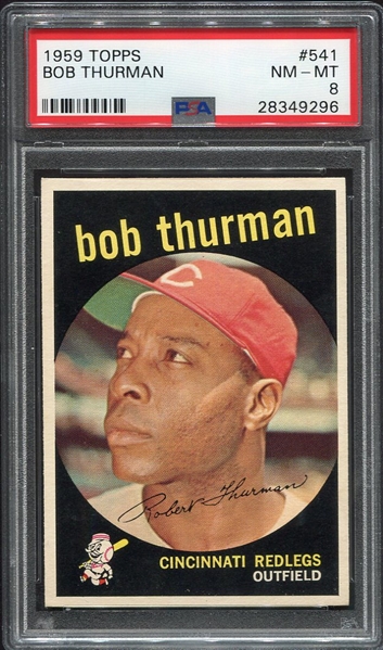 1959 Topps #541 Bob Thurman Cincinnati Reds PSA 8
