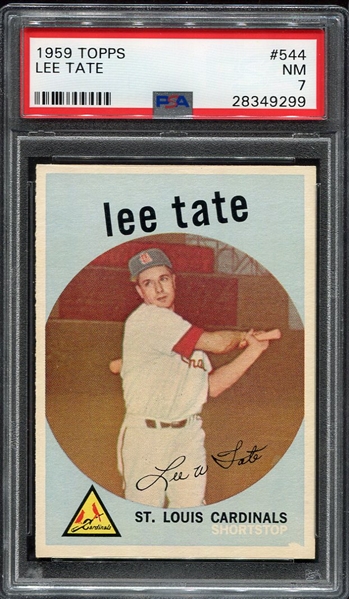 1959 Topps #544 Lee Tate St. Louis Cardinals PSA 7