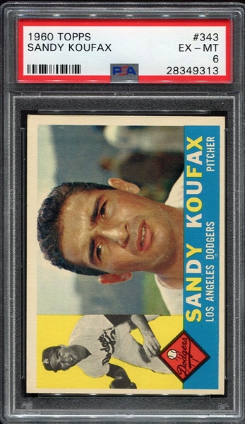 1960 Topps #343 Sandy Koufax PSA 6