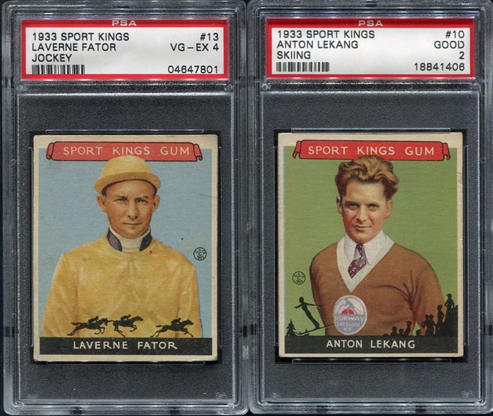 1933 Sport Kings #10 Anton Lekang & #13 Laverne Fator Both PSA Graded