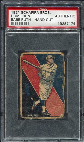 1921 Schapira Bros. Babe Ruth "Home Run" PSA Authentic