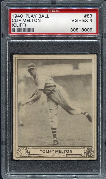 1940 Play Ball #83 Clif Melton New York Giants PSA 4