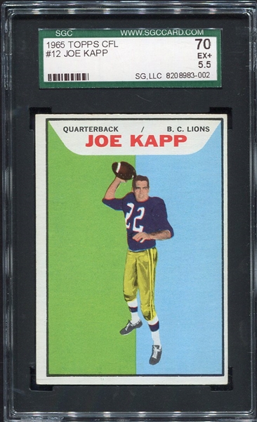 1965 Topps CFL #12 Joe Kapp SGC 70