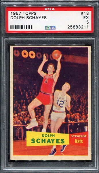 1957 Topps Basketball #13 Dolph Schayes Rookie PSA 5