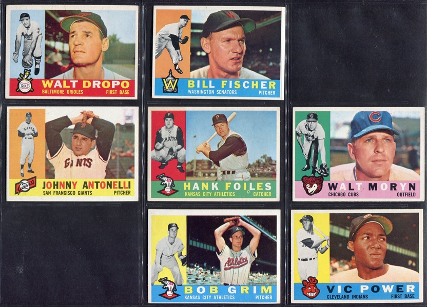 1960 Topps Partial Set of 313 Different Most Ex to Nrmt