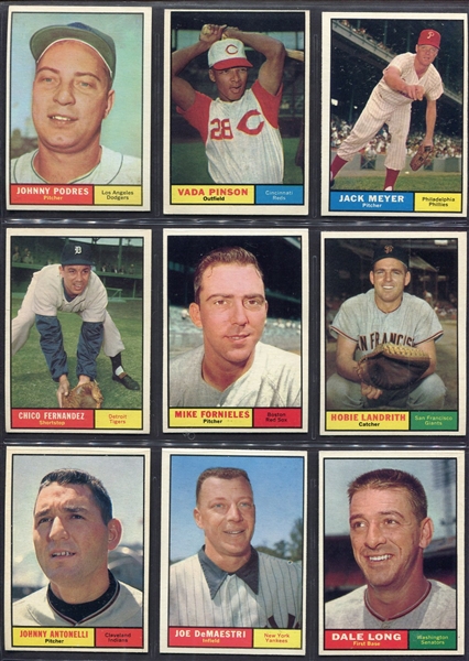 1961 Topps Partial Set of 408 Different Mostly Exmt-Nrmt 