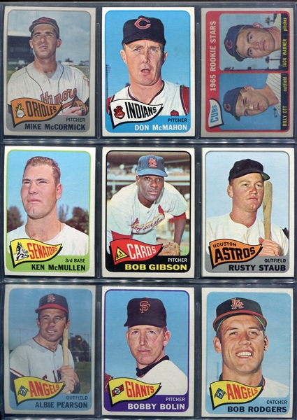 1965 Topps Partial Set of 340 Different Mostly Exmt - Nrmt