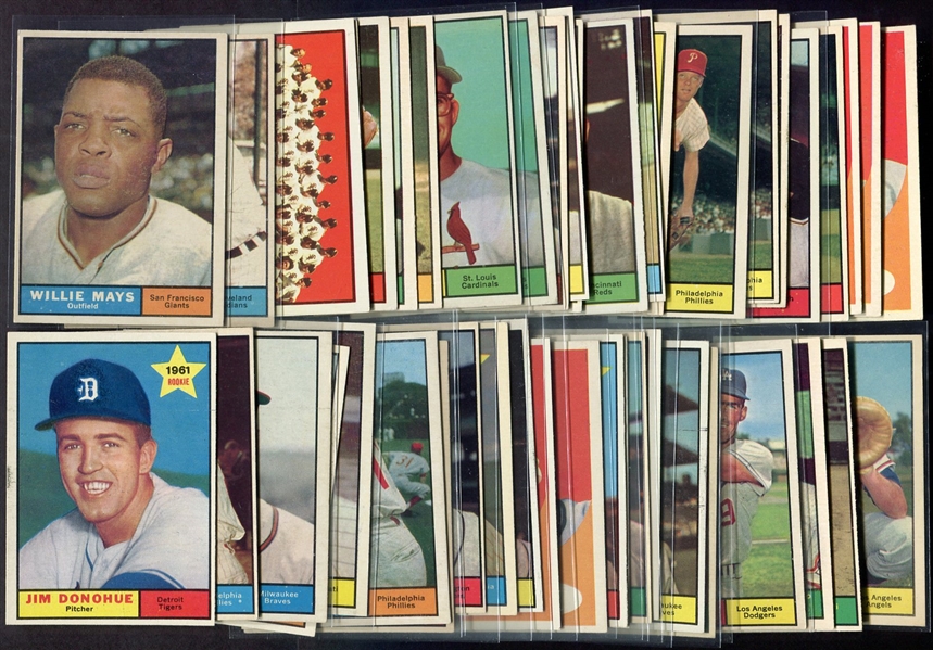 1961 Topps Lot of 46 Mostly Different EX or Better w/Mays