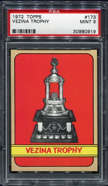 1972-73 Topps Hockey #173 Vezina Trophy PSA 9
