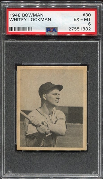 1948 Bowman #30 White Lockman New York Giants SP PSA 6