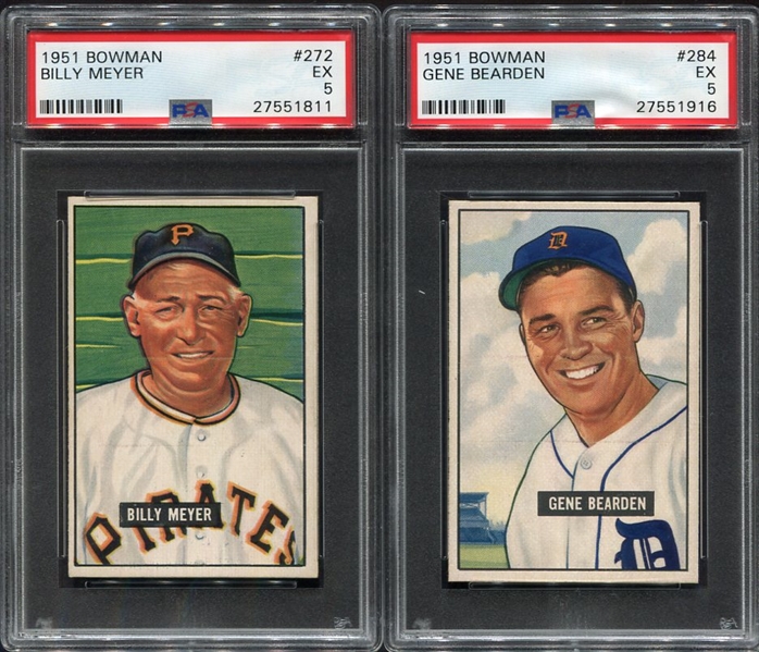 1951 Bowman Pair of PSA 5s #272 Meyer & #282 Bearden