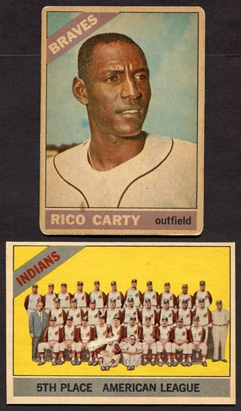1966 Venezuelan Topps #153 Carty and #303 Cleveland Indians