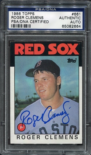 1986 Topps #661 Roger Clemens Autographed PSA/DNA Authentic