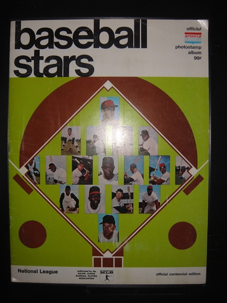 1969 Major League Baseball Photostamps National League Album w/8 Stamp Sheets