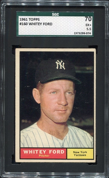 1961 Topps #160 Whitey Ford New York Yankees SGC 70