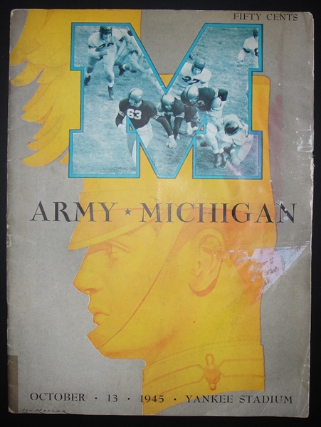 1945 Army - Michigan Football Program at Yankee Stadium
