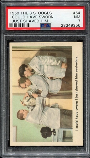 1959 The 3 Stooges #54 I Could Have Sworn I Just Shaved Him Yesterday PSA 7 
