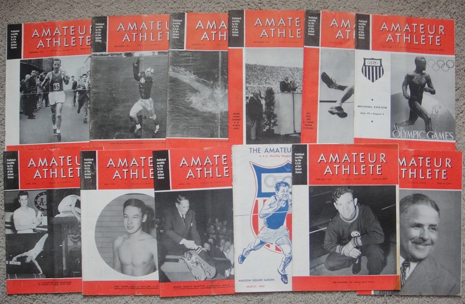 Amateur Athlete Magazine from the A.A.U. 36 Issues Jan-Dec 1950-1952 