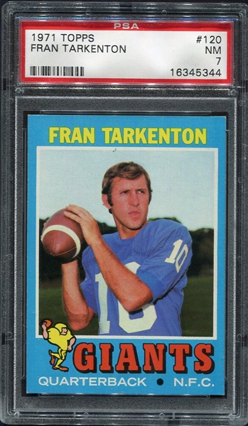 1971 Topps Football #120 Fran Tarkenton PSA 7