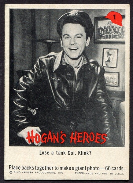 1965 Fleer Hogans Heroes #1 Lose a Tank Col. Klink? VG/EX Centered