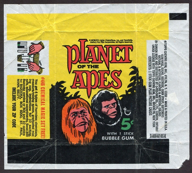 1968 Topps Planet of The Apes Wax Wrapper